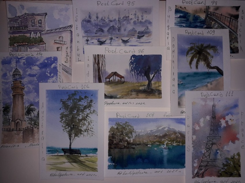 Watercolor Postcards