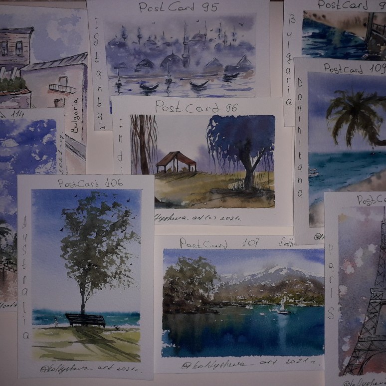 Watercolor Postcards