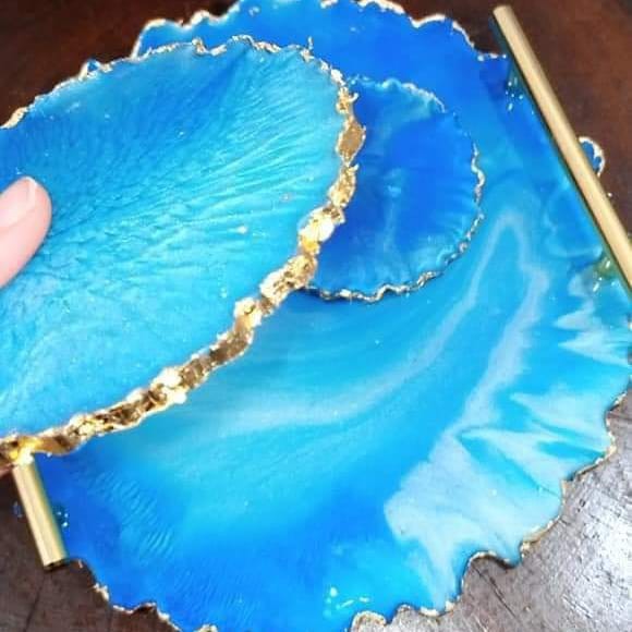 Tray And 2 Coasters