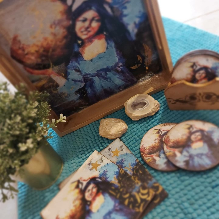 Decoupage Tray & Coasters Set
