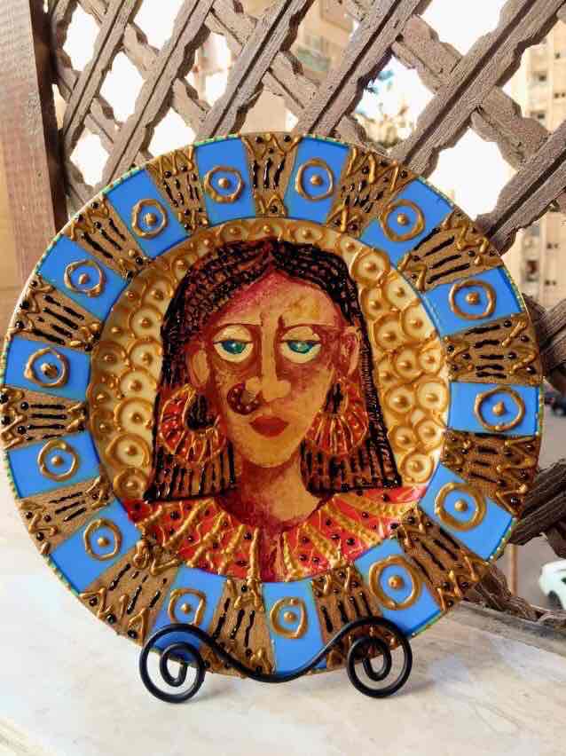 African Painting On  A Ceramic Plate
