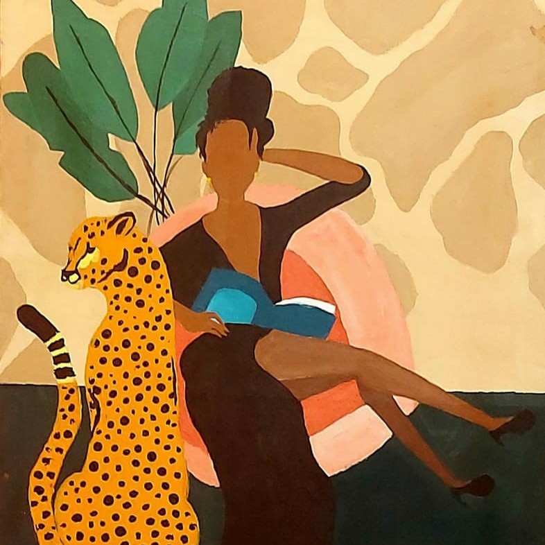 Woman And Cheetah