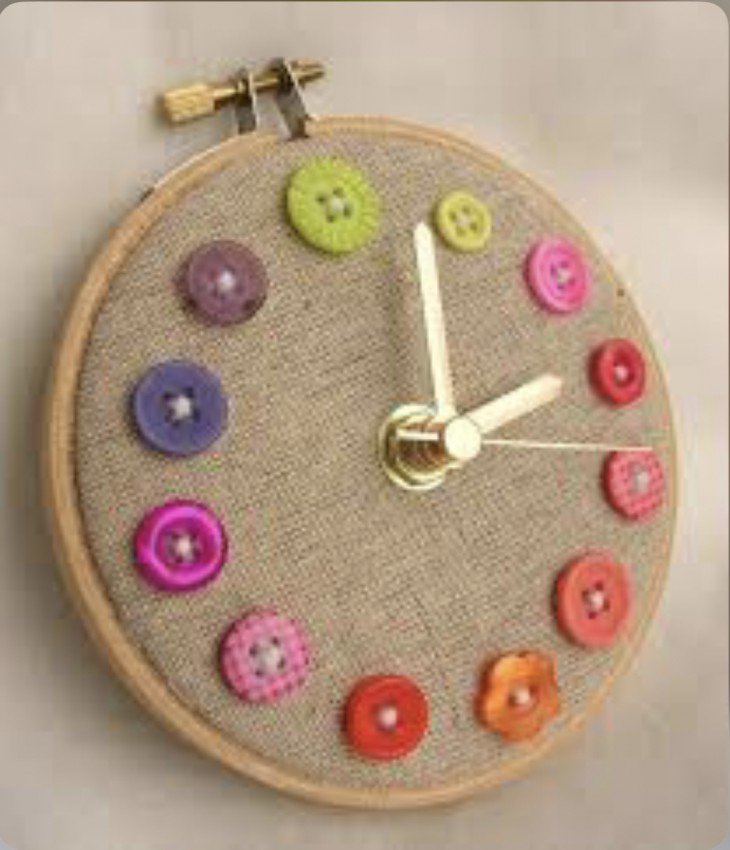 Wall Clock (Sewing Artwork)