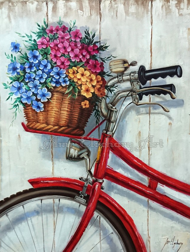 bicycle with flowers