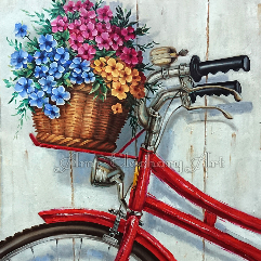 bicycle with flowers