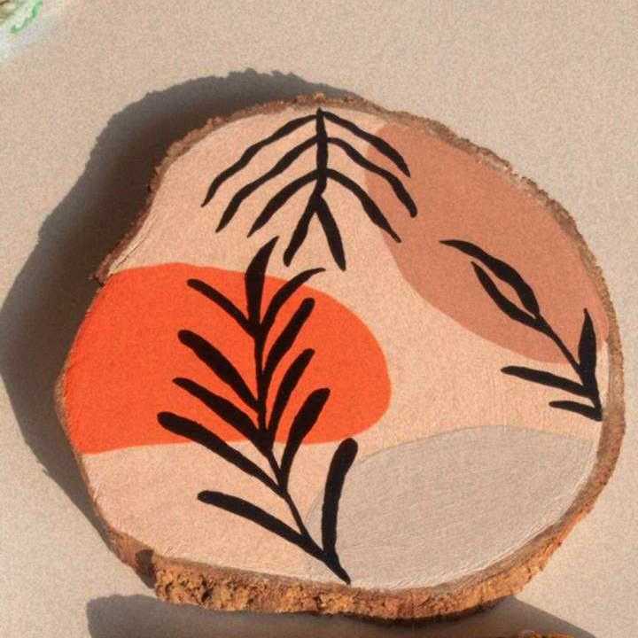 Painting On A Tree Trunk