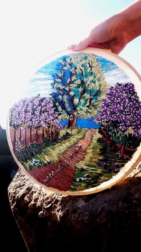 طارة منظر طبيعي بالخيط