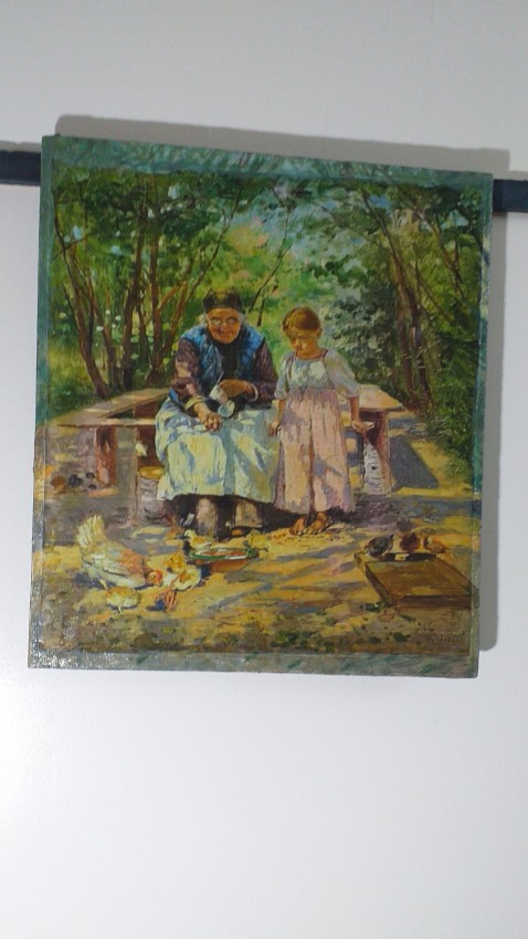 Grandma Feeds The Chicken