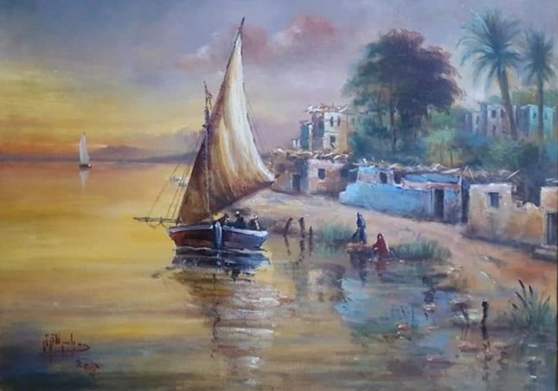 Nile Boat In The Egyptian Countryside