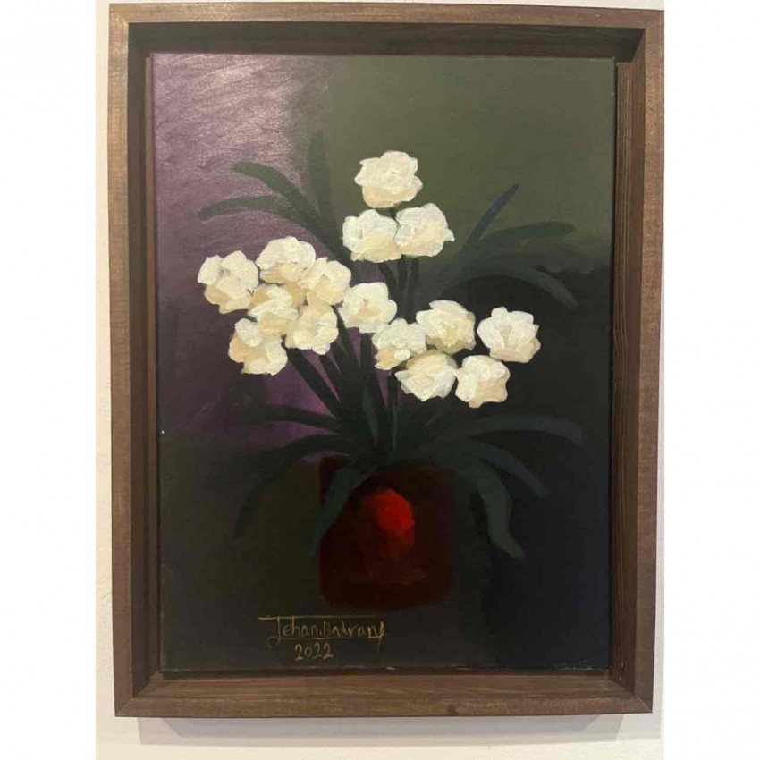 Vase Of White Flowers