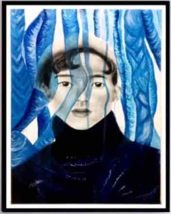 Idol Behind Blue Paths