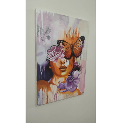 Girl With Butterfly And Flowers