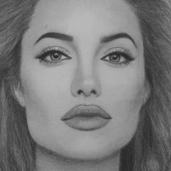 Angelina Jolie Charcoal Portrait