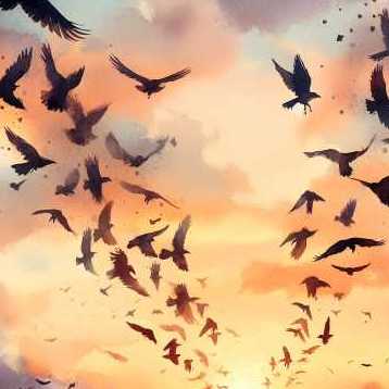 Flight Of Crows (Digital Art)